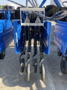 4AG interseeder parked in at a farm, ready for use.